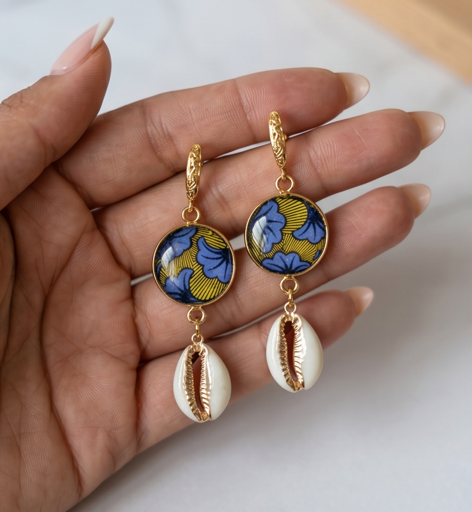 Efua – Fleur violet et jaune