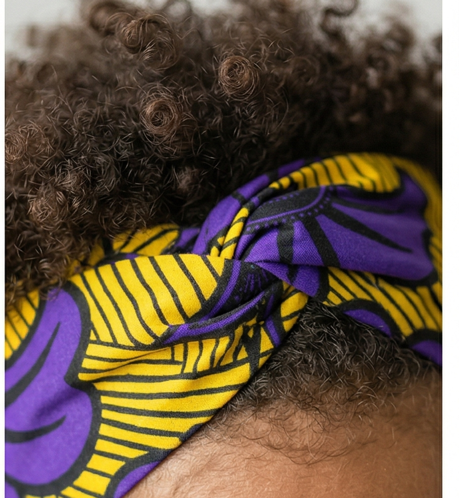 Headband – Fleur jaune et violet