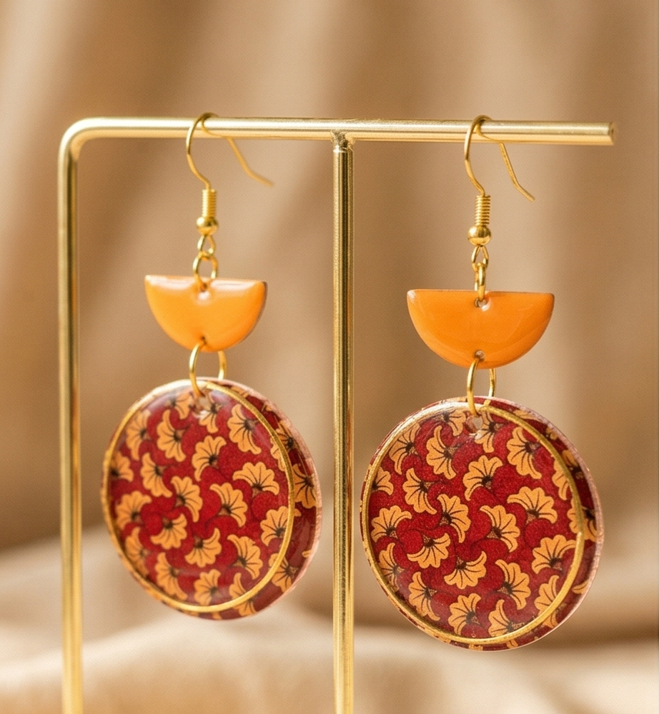 Yemi – Fleur orange et rouge