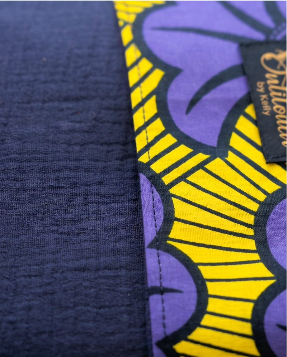 Écharpe Fleur jaune et violet – Image 2